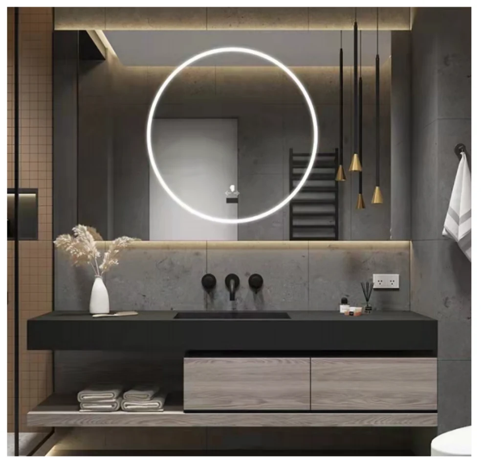 JMK910 rectangular LED bathroom mirror with backlit design