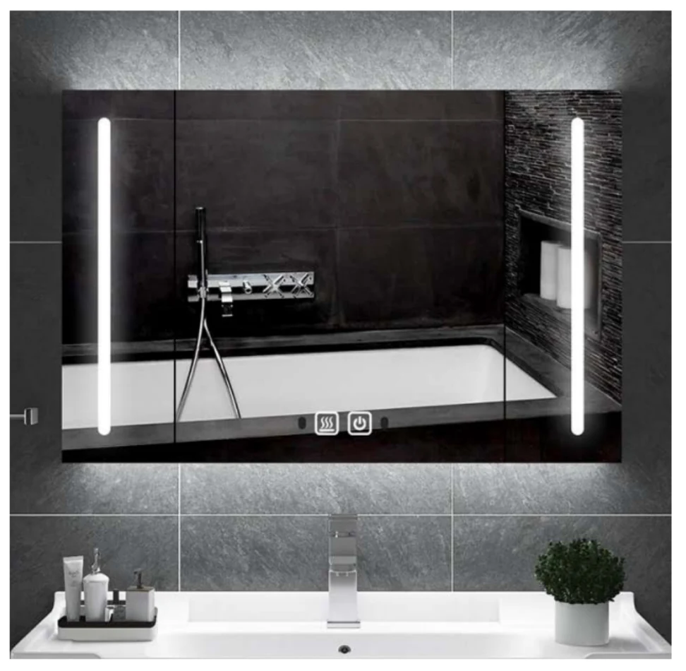 MK909 rectangular LED bathroom mirror with backlit design
