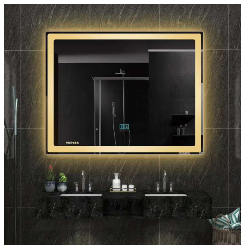 MK914 rectangular LED bathroom mirror with backlit design