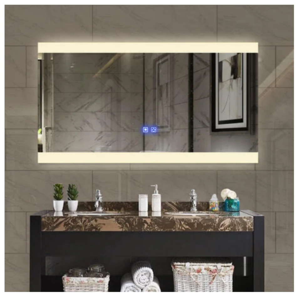 MK918 rectangular LED bathroom mirror with backlit design