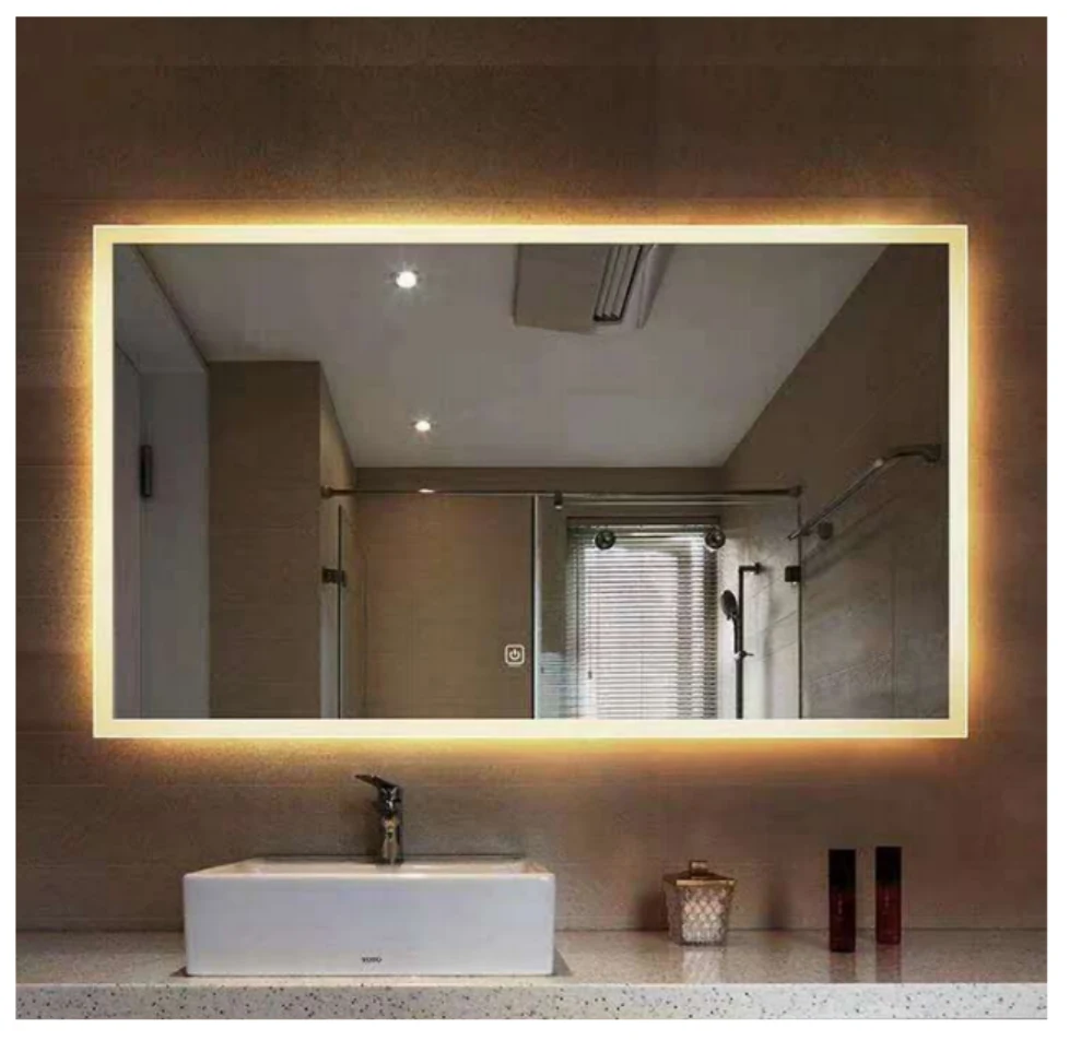 MK919 rectangular LED bathroom mirror with backlit design