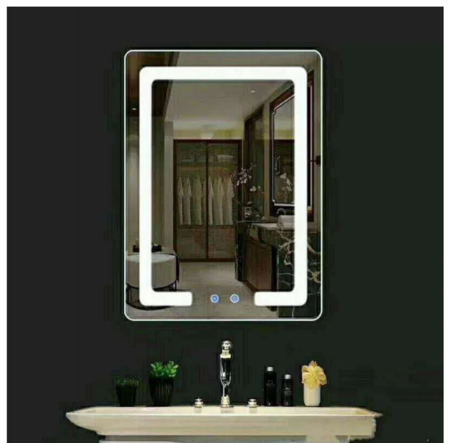 MK924 rectangular LED bathroom mirror with backlit design