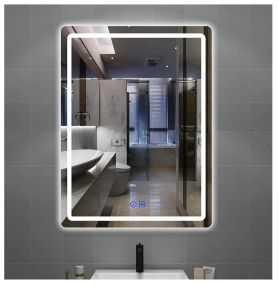 MK926 rectangular LED bathroom mirror with backlit design