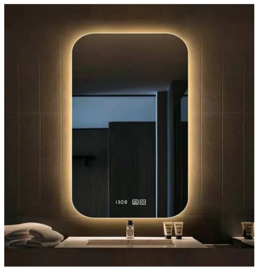 MK929 rectangular LED bathroom mirror with backlit design