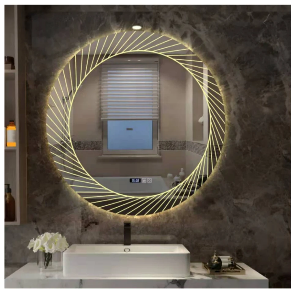 MK936 round LED bathroom mirror with backlit design