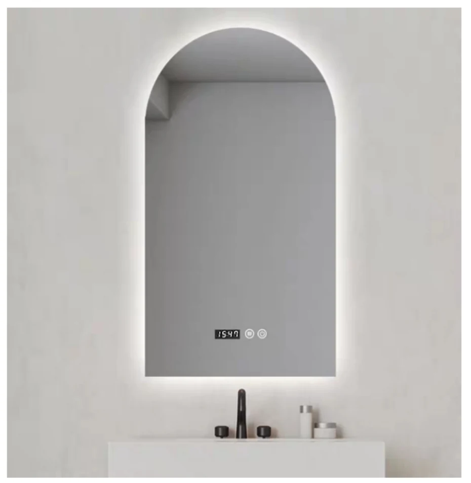 MK957 irregular LED bathroom mirror with backlit design