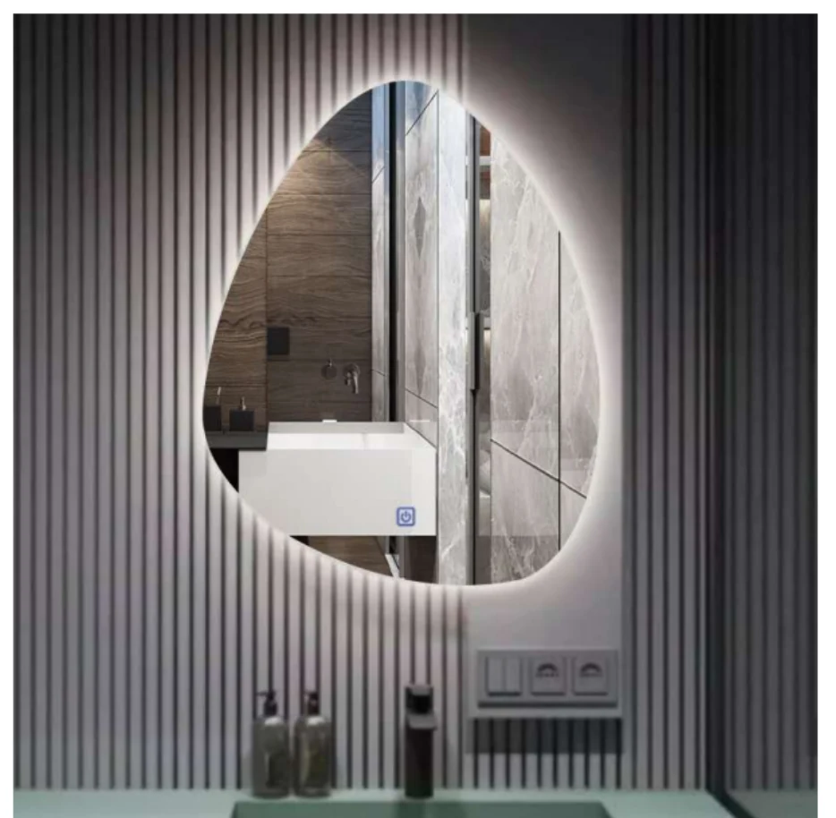 MK961 irregular LED bathroom mirror with backlit design