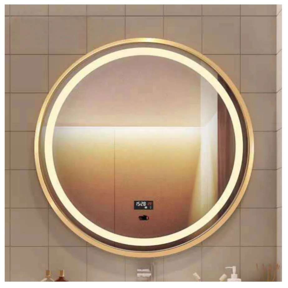 MK976 oval aluminum frame LED bathroom mirror with backlit design